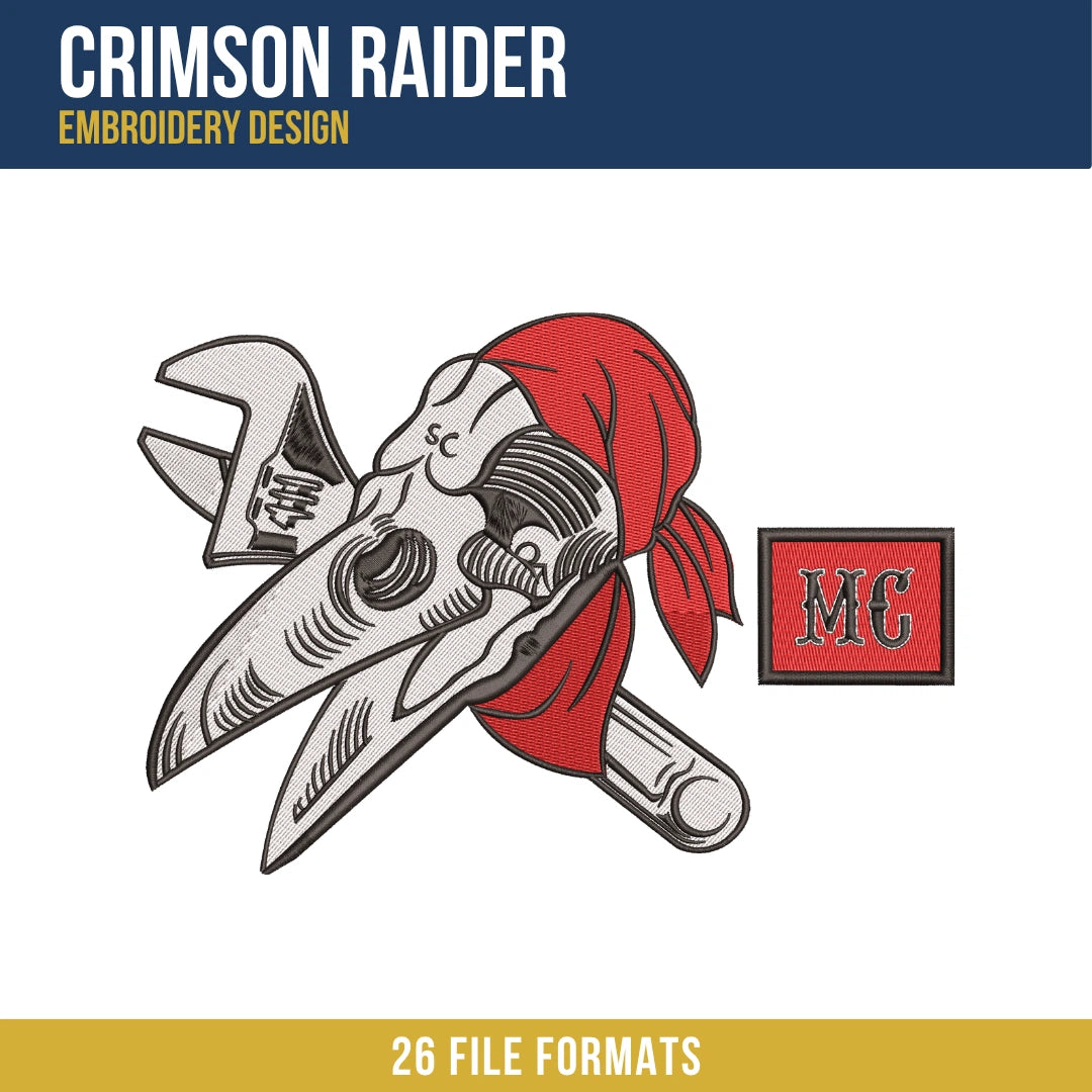 Crimson Raider Embroidery Design