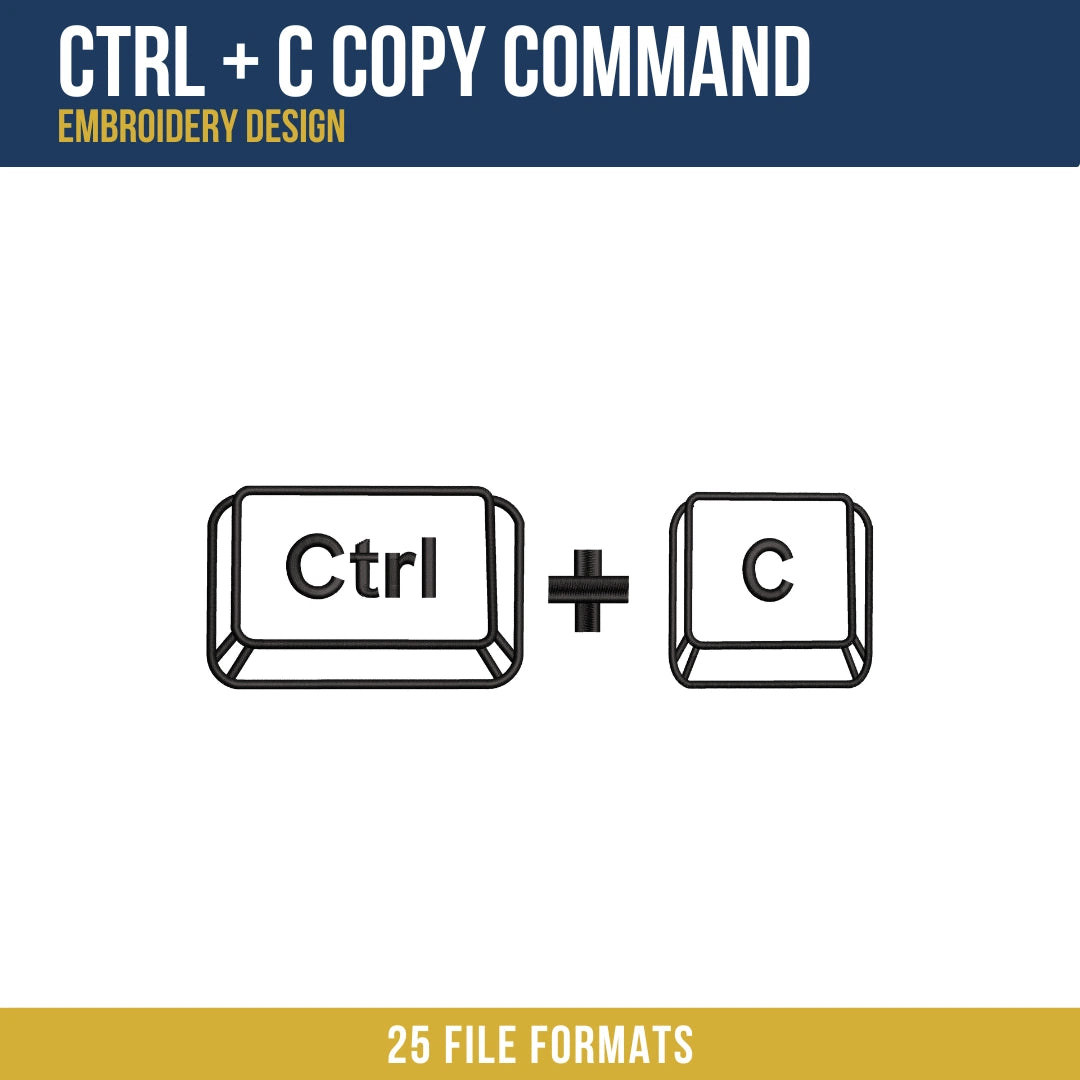 Ctrl + C Copy Command Embroidery Design