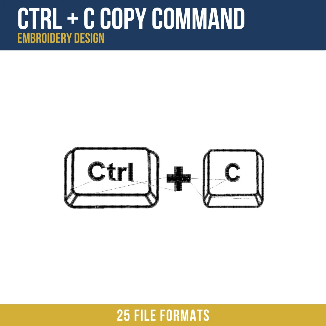 Ctrl + C Copy Command Embroidery Design