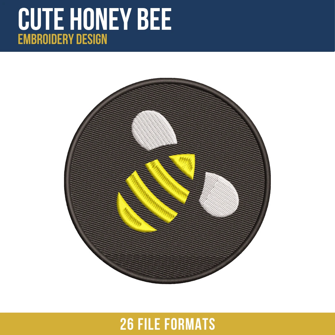 Cute Honey Bee Embroidery Design