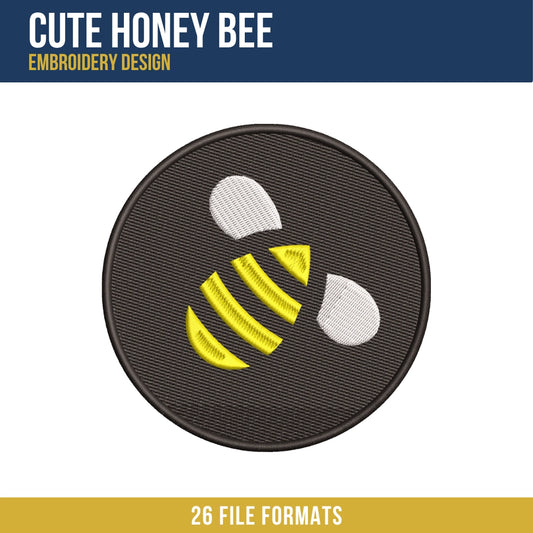 Cute Honey Bee Embroidery Design