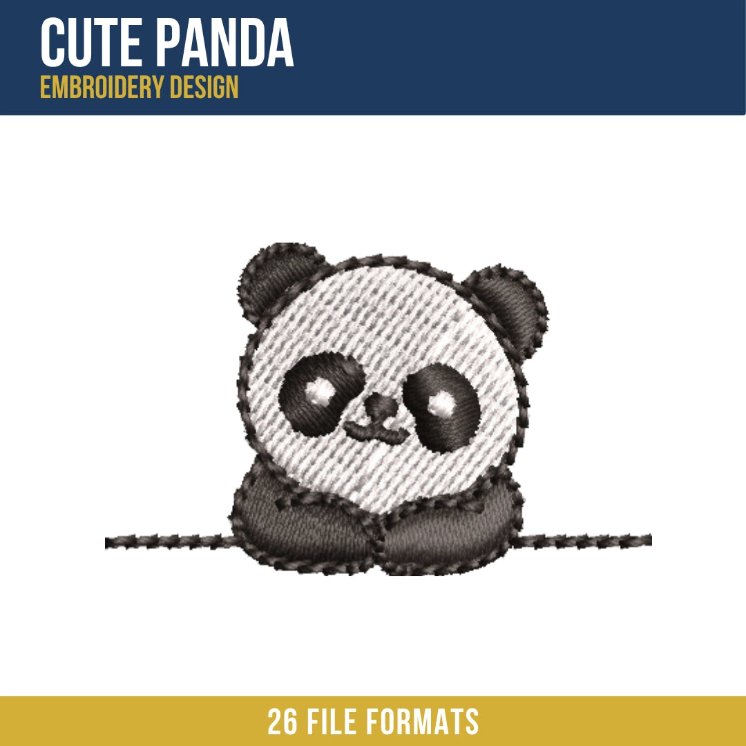 Cute Panda Embroidery Design