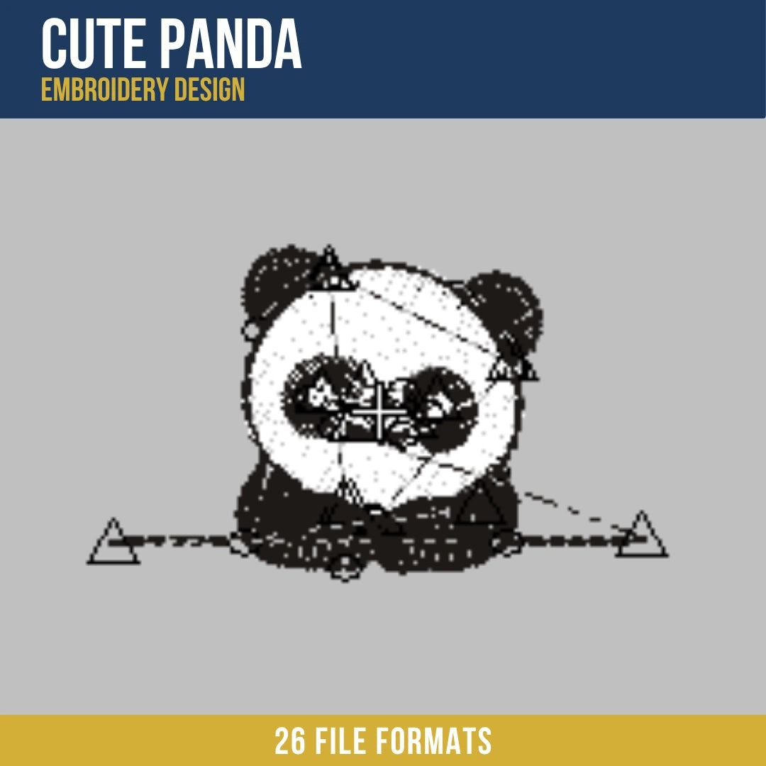 Cute Panda Embroidery Design
