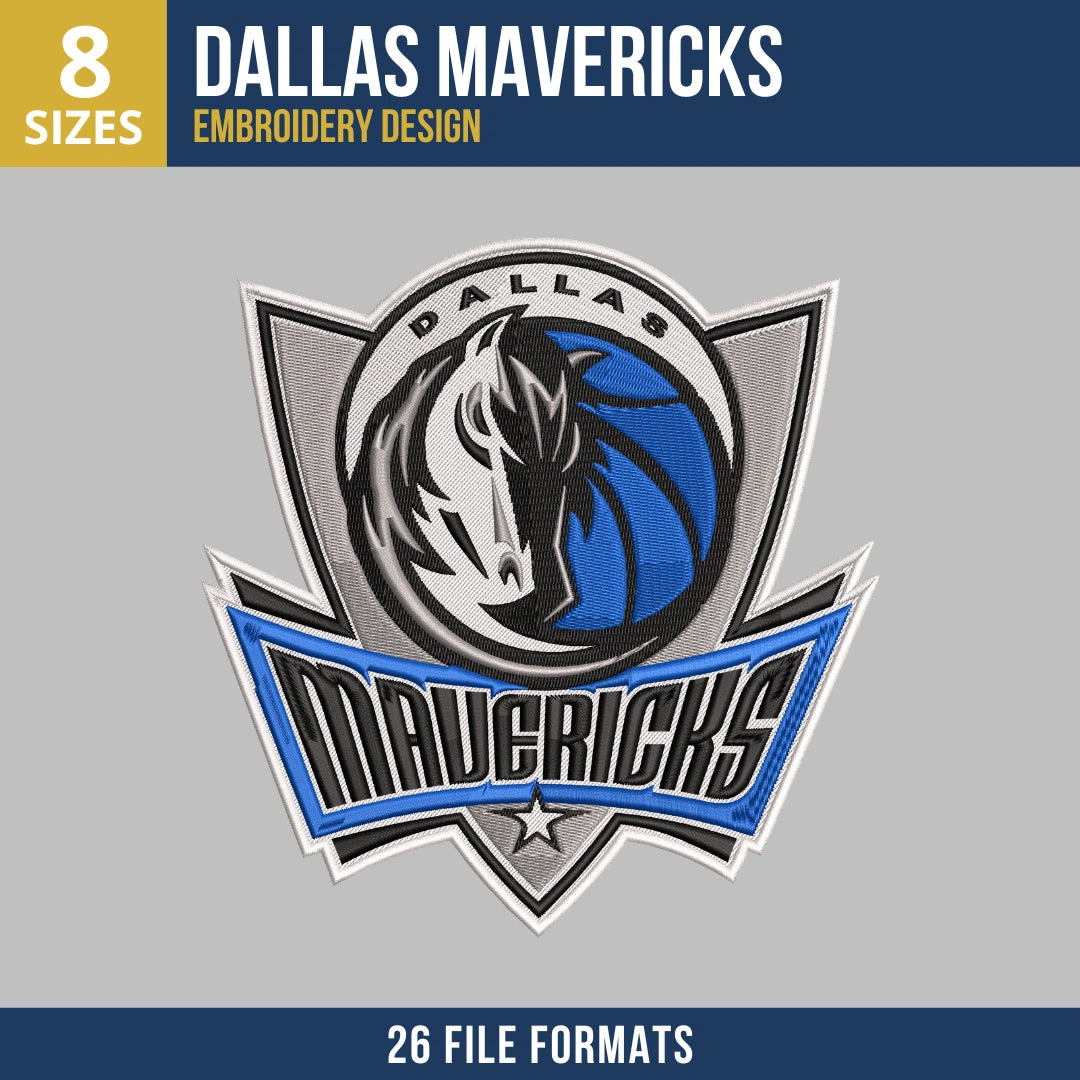Dallas Mavericks Classic Logo Embroidery Design