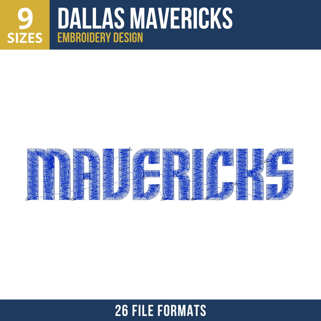 Dallas Mavericks Mavericks Straight Wordmark Embroidery Design