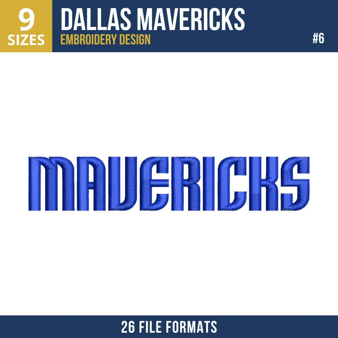 Dallas Mavericks Embroidery Design Bundle | 11 Designs