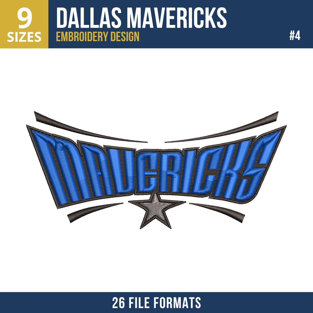 Dallas Mavericks Embroidery Design Bundle | 11 Designs