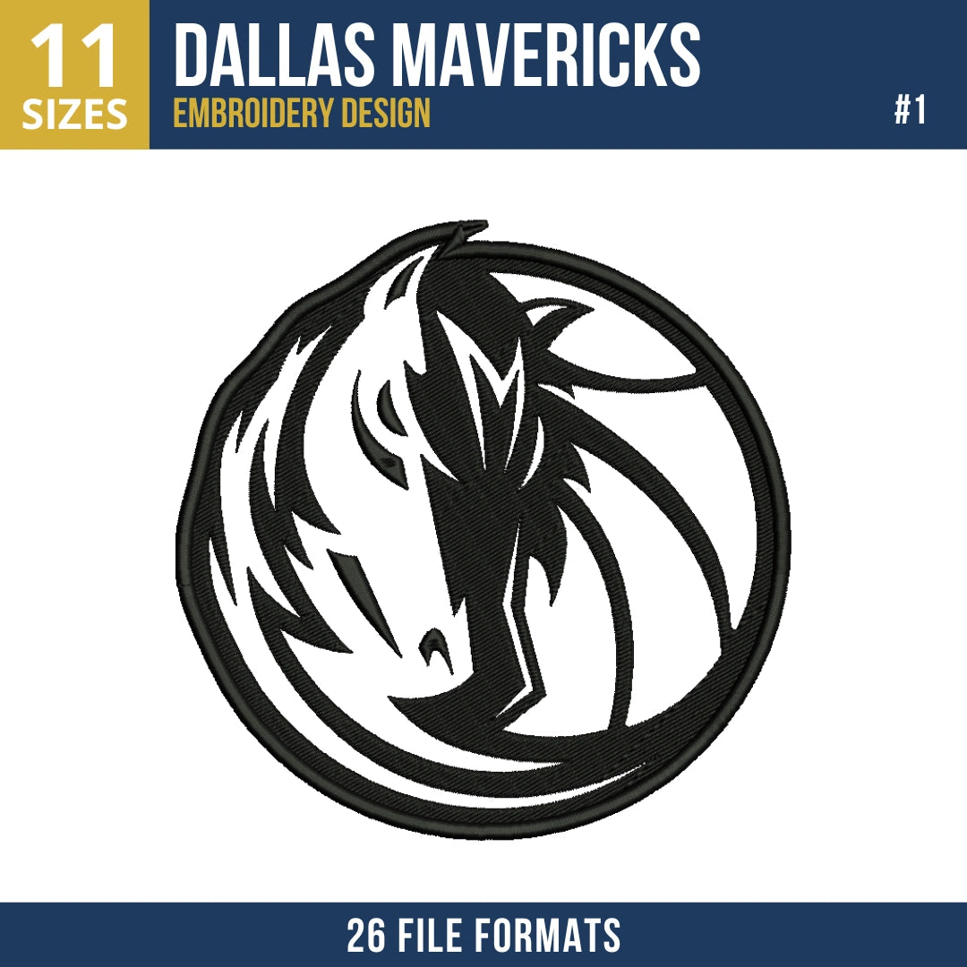 Dallas Mavericks Embroidery Design Bundle | 11 Designs