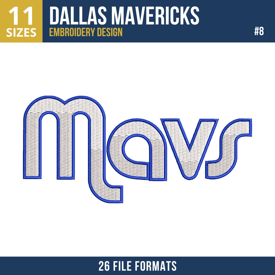 Dallas Mavericks Embroidery Design Bundle | 11 Designs