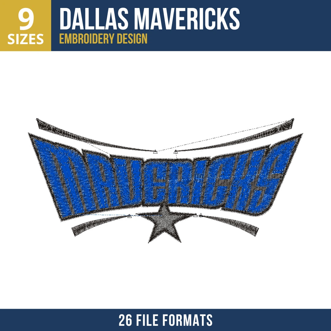 Dallas Mavericks Mavericks Wordmark Embroidery Design