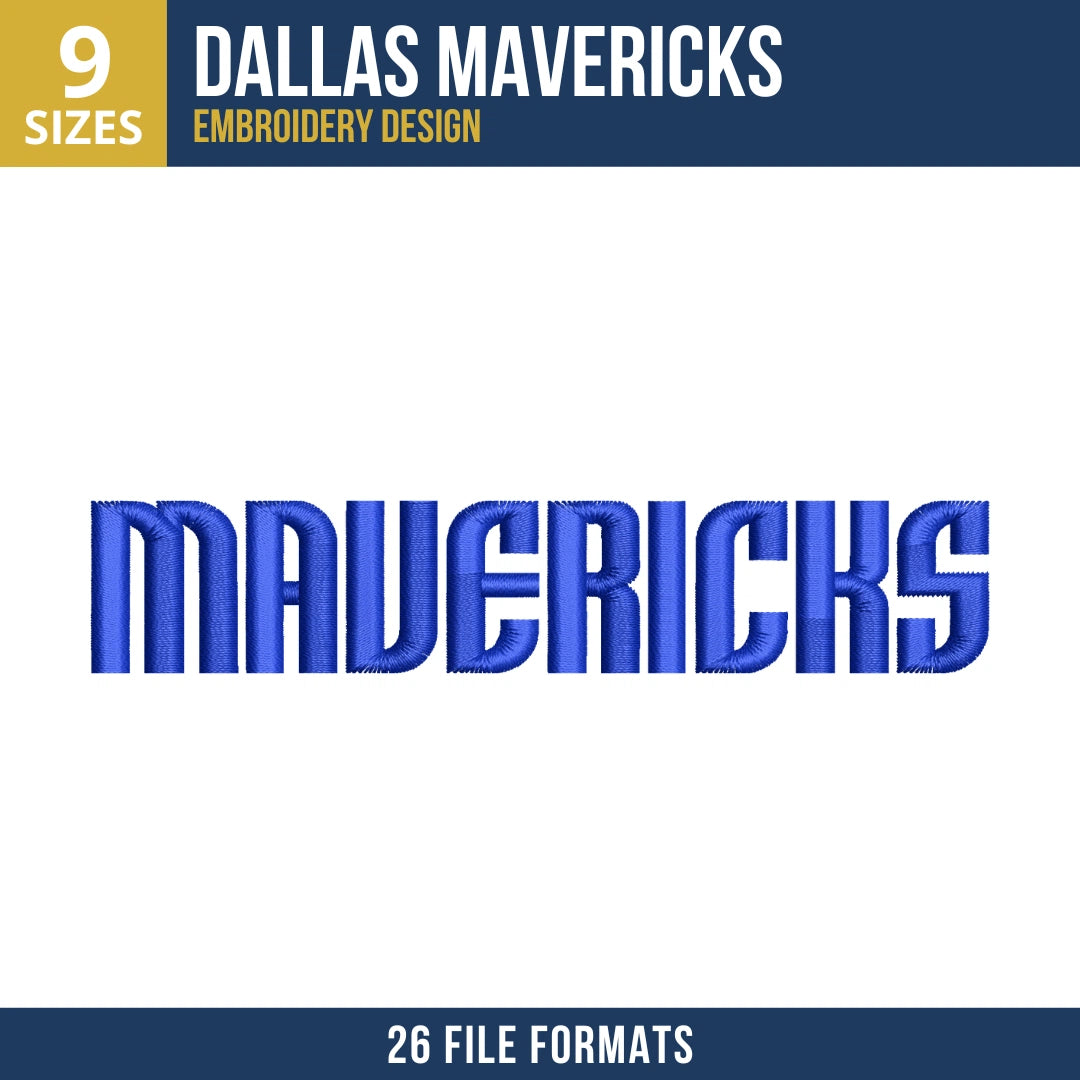 Dallas Mavericks Mavericks Straight Wordmark Embroidery Design