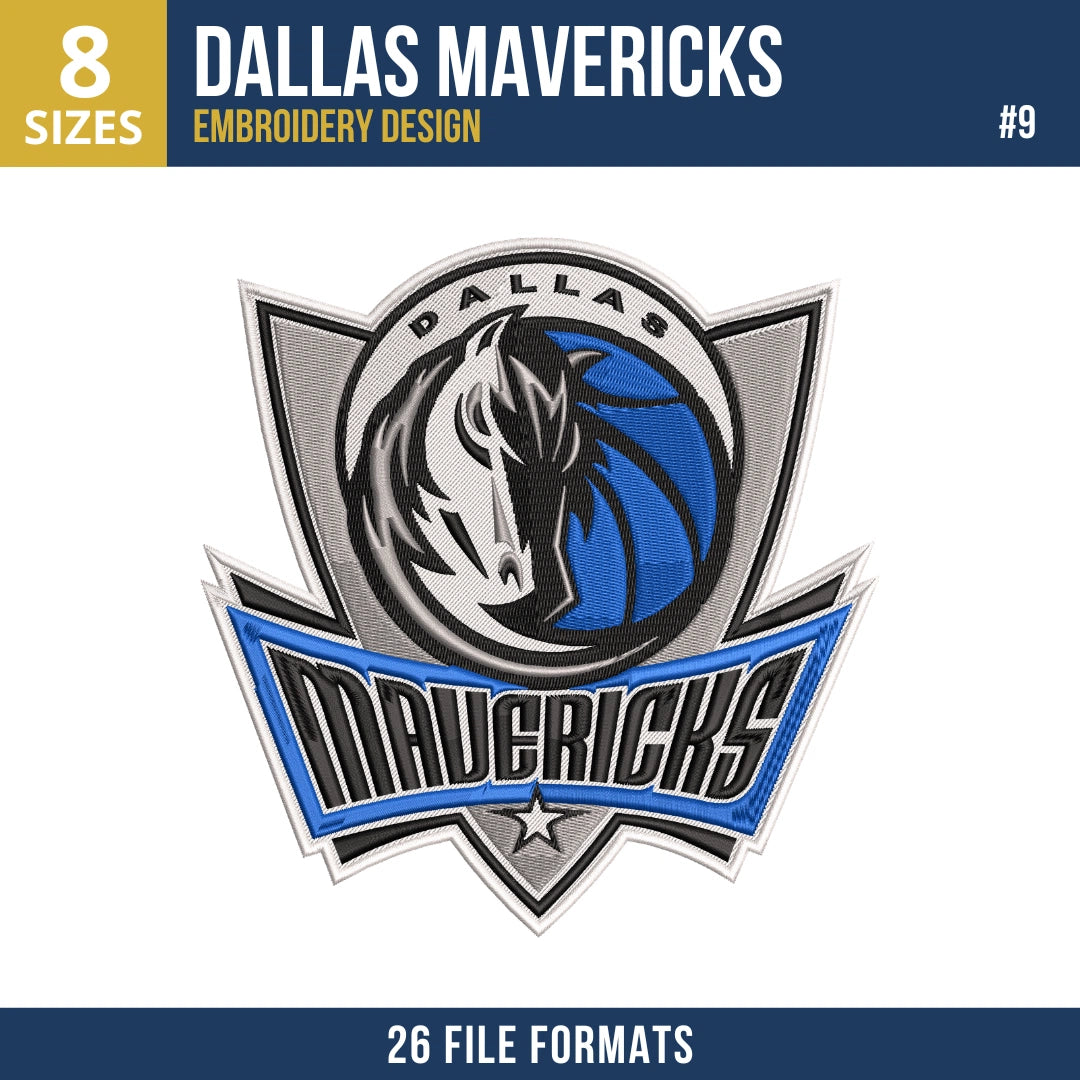 Dallas Mavericks Embroidery Design Bundle | 11 Designs