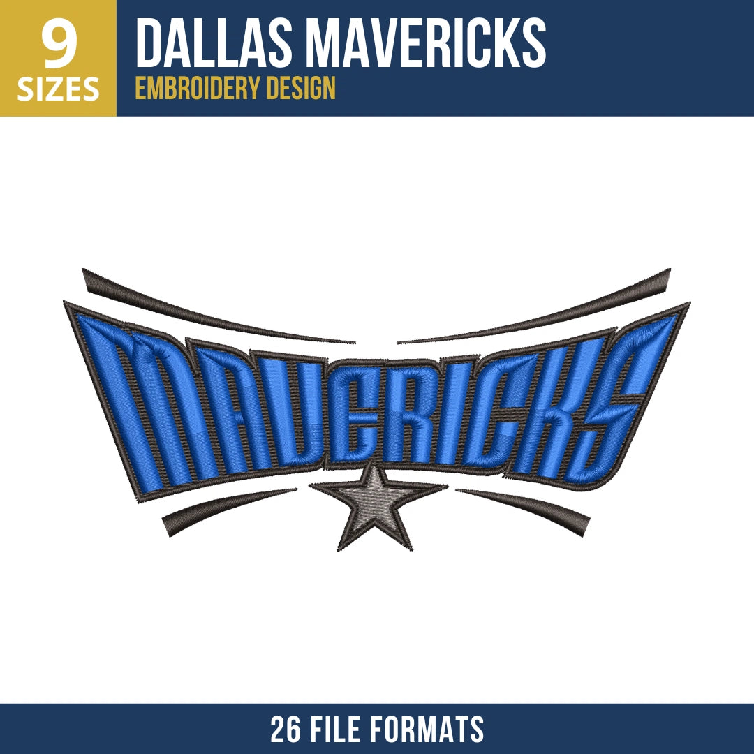 Dallas Mavericks Mavericks Wordmark Embroidery Design