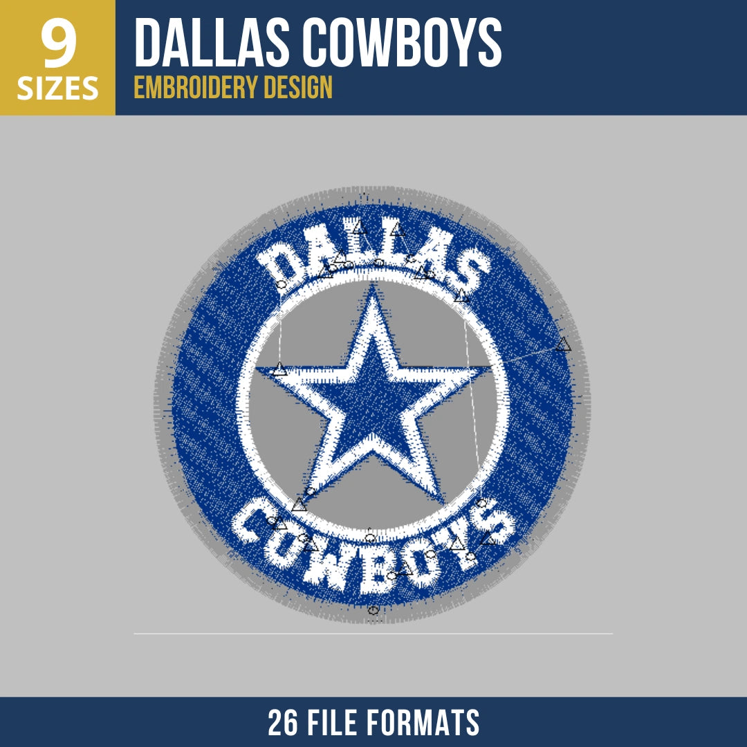 Dallas Cowboys Circle Badge Embroidery Design
