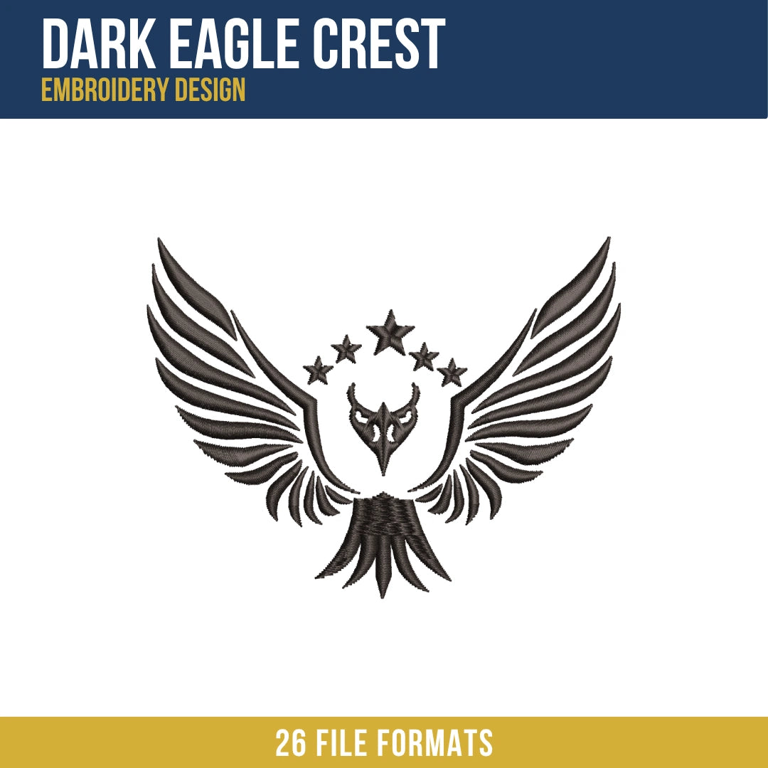 Dark Eagle Crest Embroidery Design