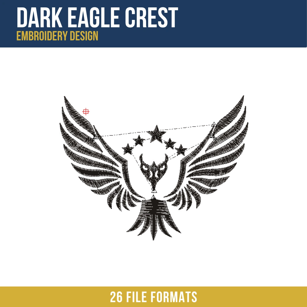 Dark Eagle Crest Embroidery Design