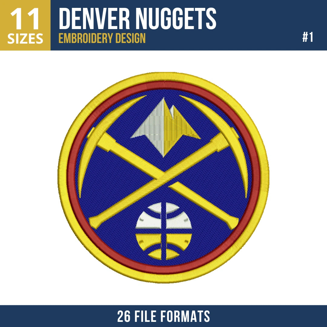 Denver Nuggets Embroidery Design Bundle | 10 Designs