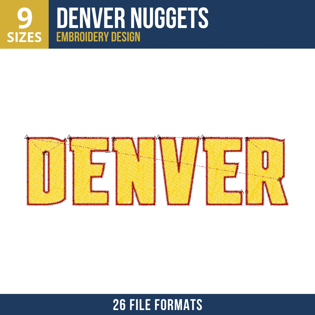 Denver Nuggets DENVER Wordmark Embroidery Design