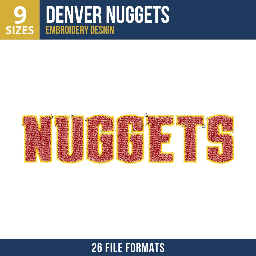 Denver Nuggets NUGGETS Wordmark Embroidery Design