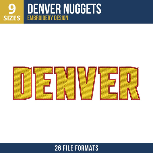 Denver Nuggets DENVER Wordmark Embroidery Design