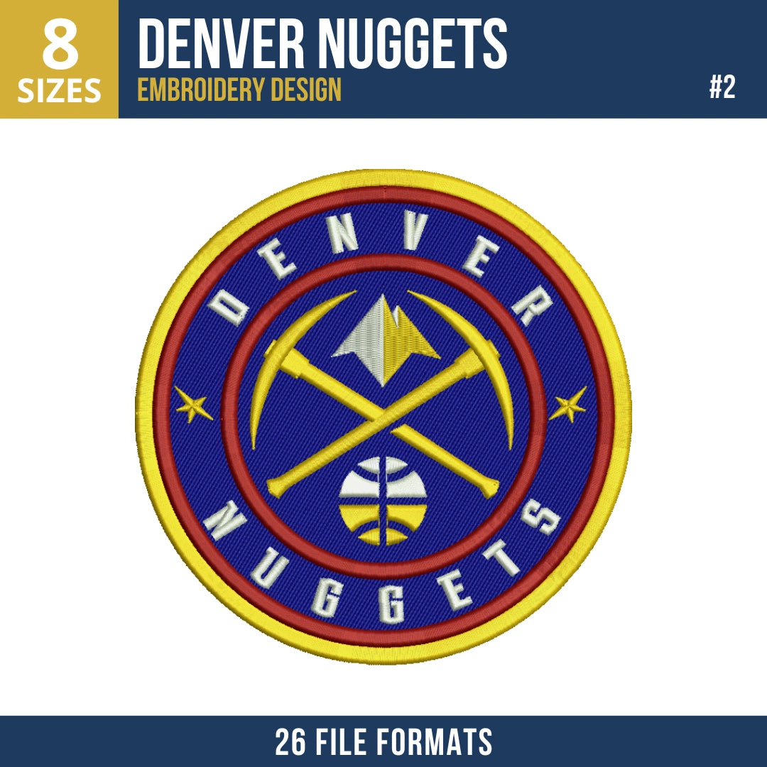Denver Nuggets Embroidery Design Bundle | 10 Designs
