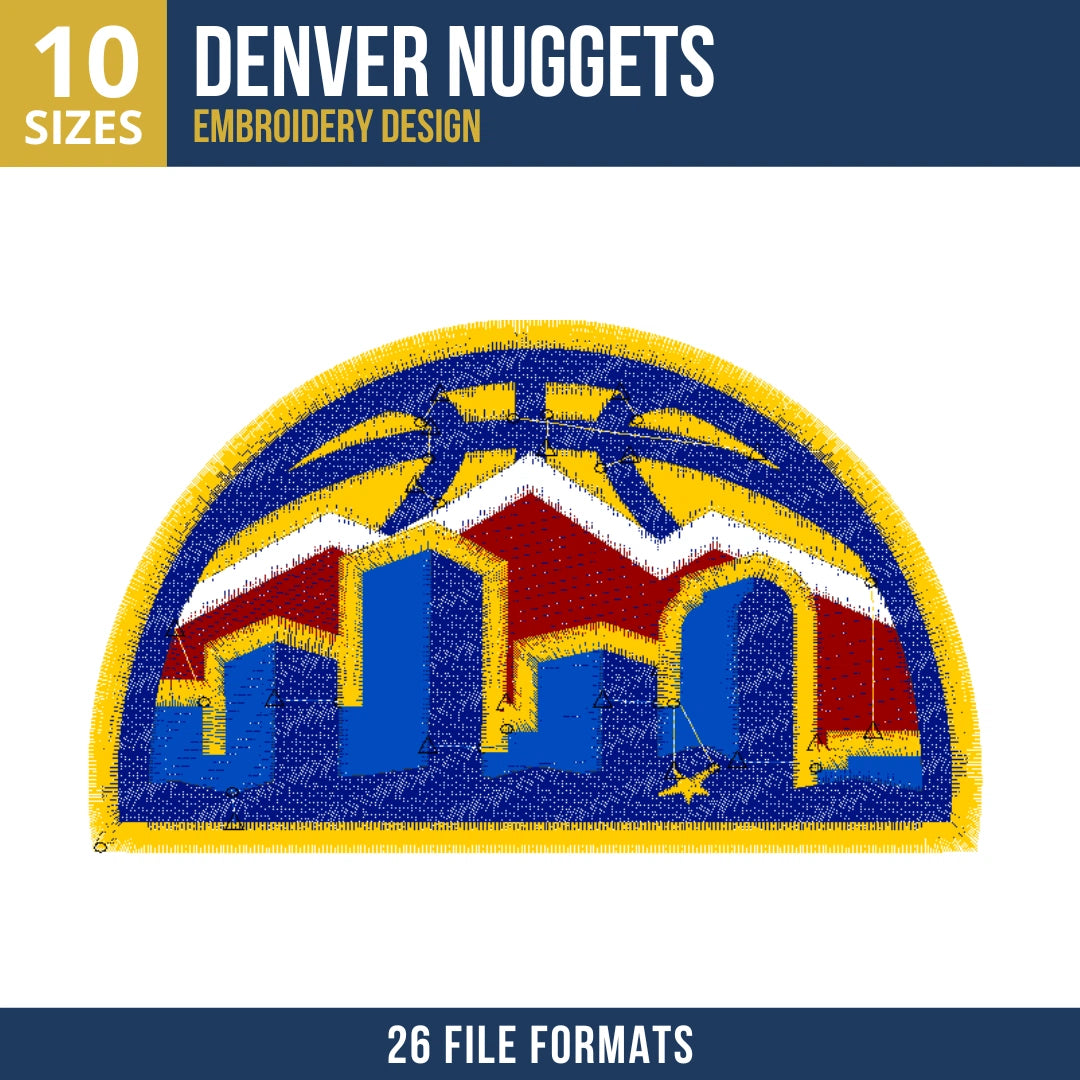 Denver Nuggets Skyline Patch Embroidery Design