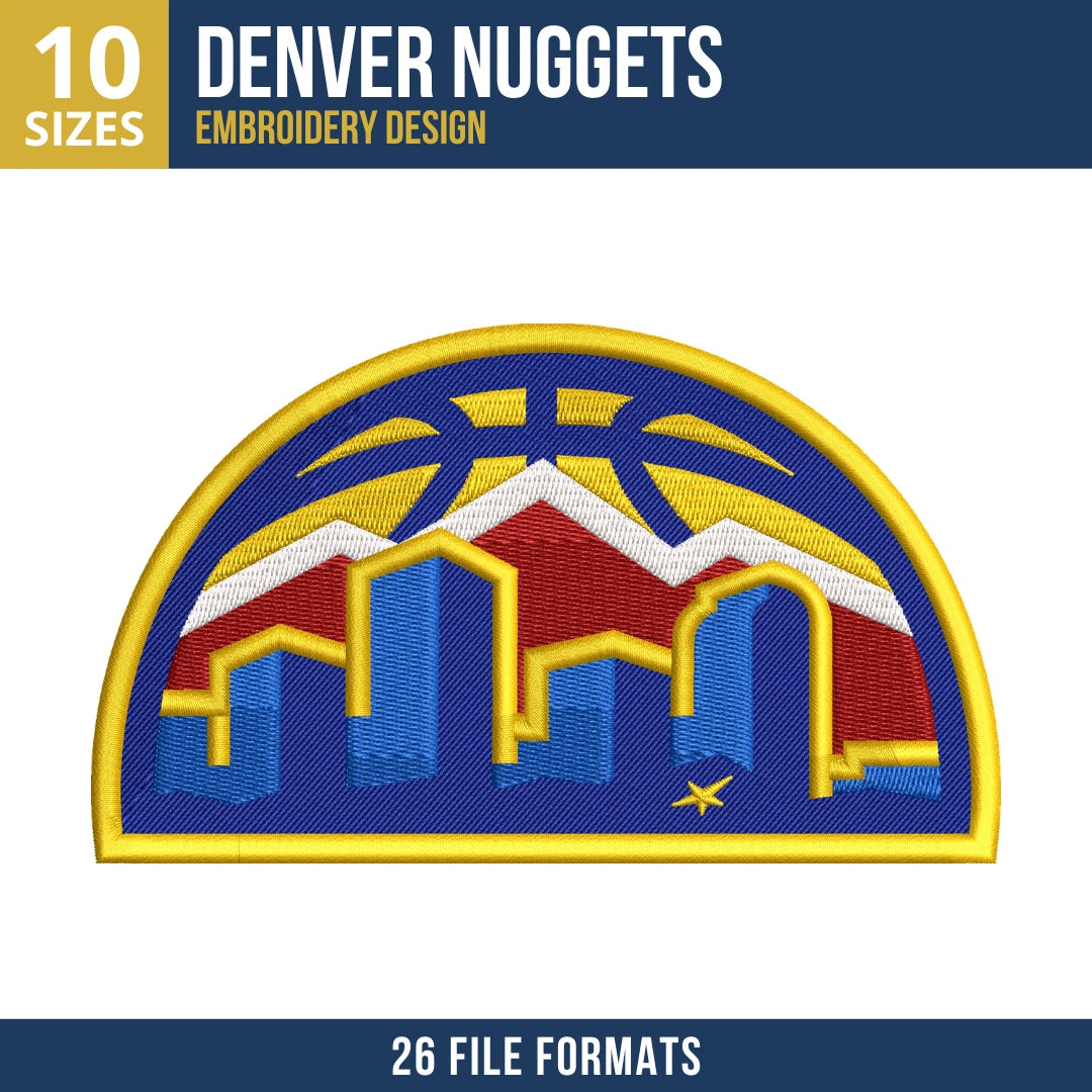 Denver Nuggets Skyline Patch Embroidery Design