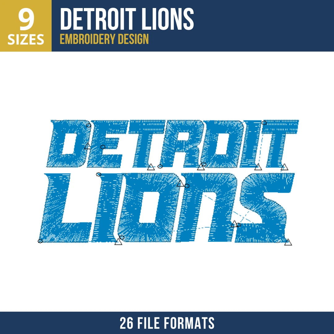 Detroit Lions DETROIT LIONS Stacked Wordmark Embroidery Design