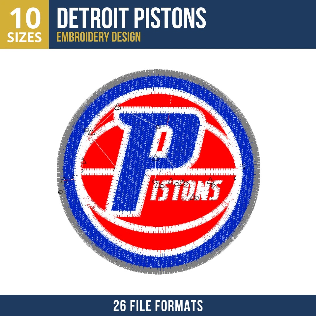 Detroit Pistons Badge Embroidery Design