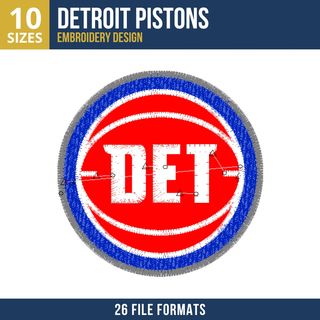 Detroit Pistons DET Badge Embroidery Design