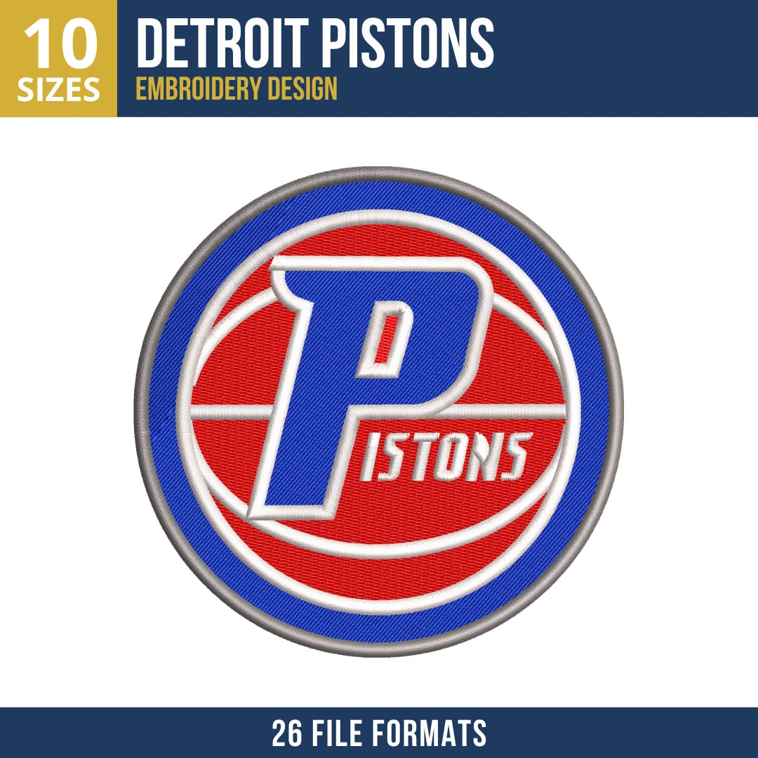 Detroit Pistons Badge Embroidery Design