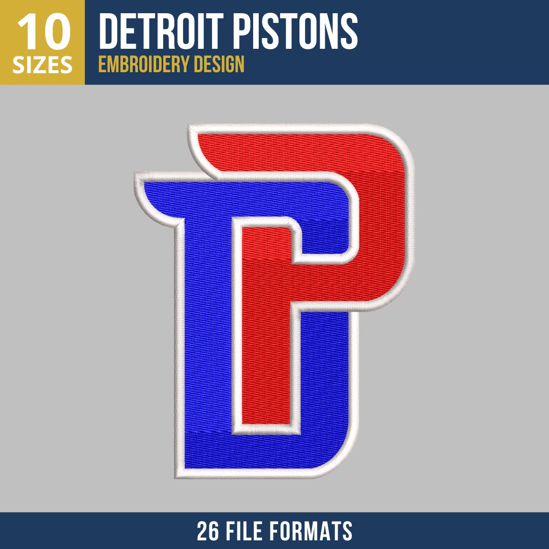 Detroit Pistons DP Embroidery Design