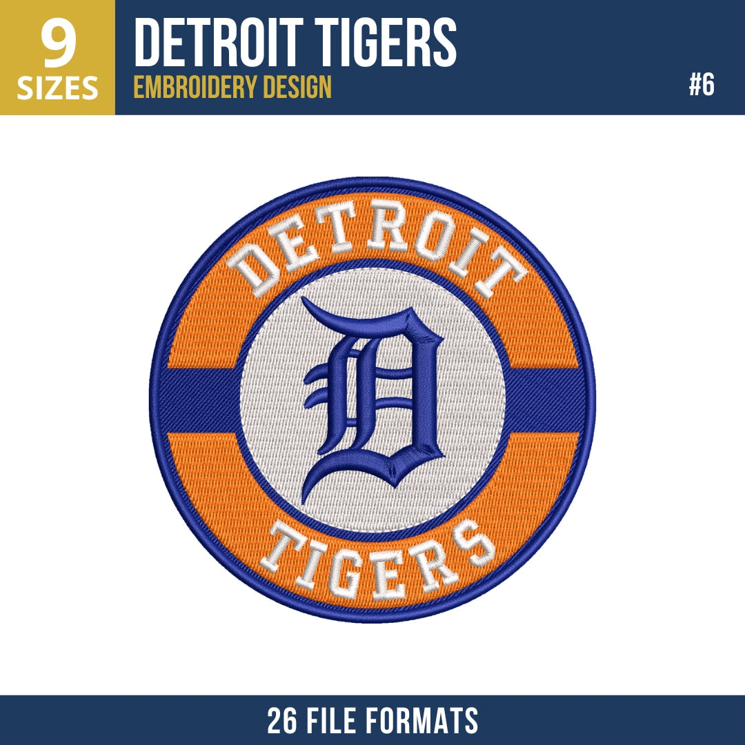 Detroit Tigers Embroidery Design Bundle – 9 MLB Designs