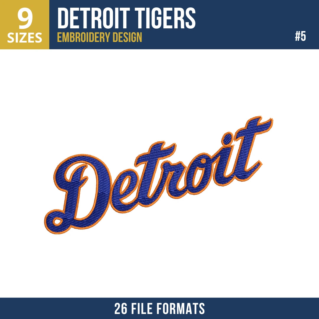 Detroit Tigers Embroidery Design Bundle – 9 MLB Designs