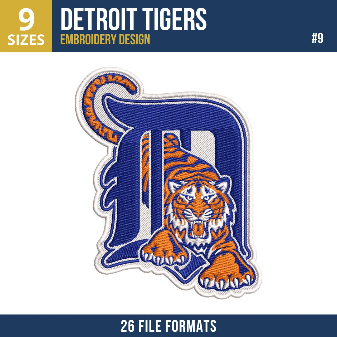 Detroit Tigers Embroidery Design Bundle – 9 MLB Designs