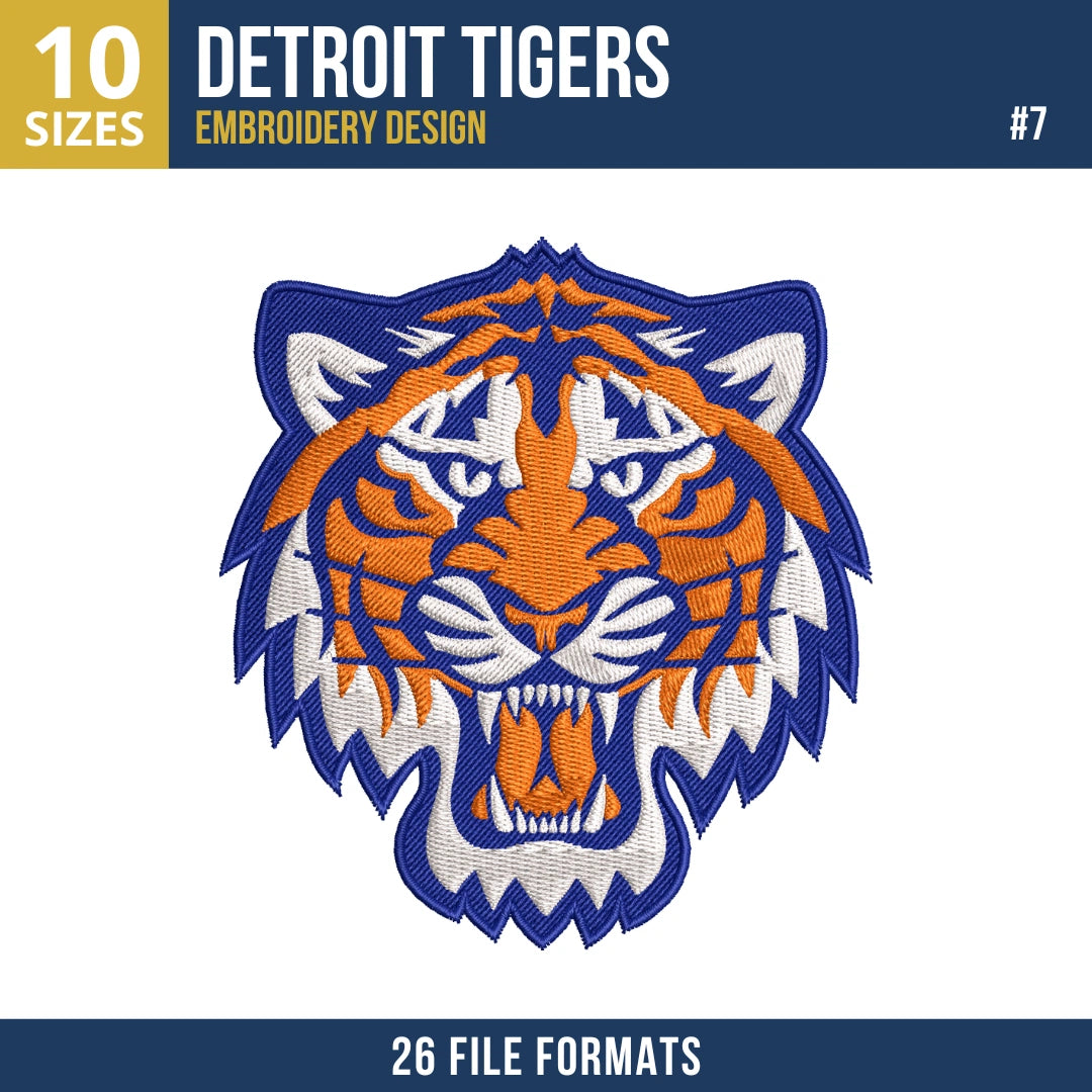 Detroit Tigers Embroidery Design Bundle – 9 MLB Designs