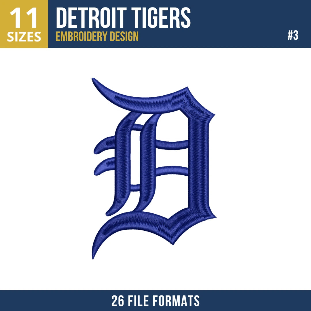 Detroit Tigers Embroidery Design Bundle – 9 MLB Designs