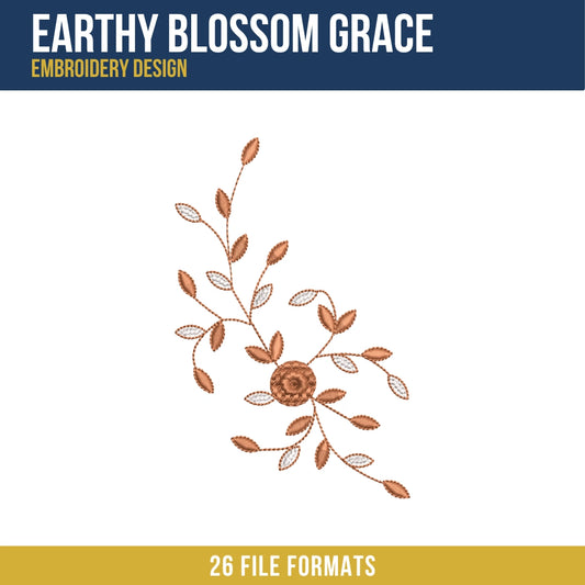 Earthy Blossom Grace Embroidery Design