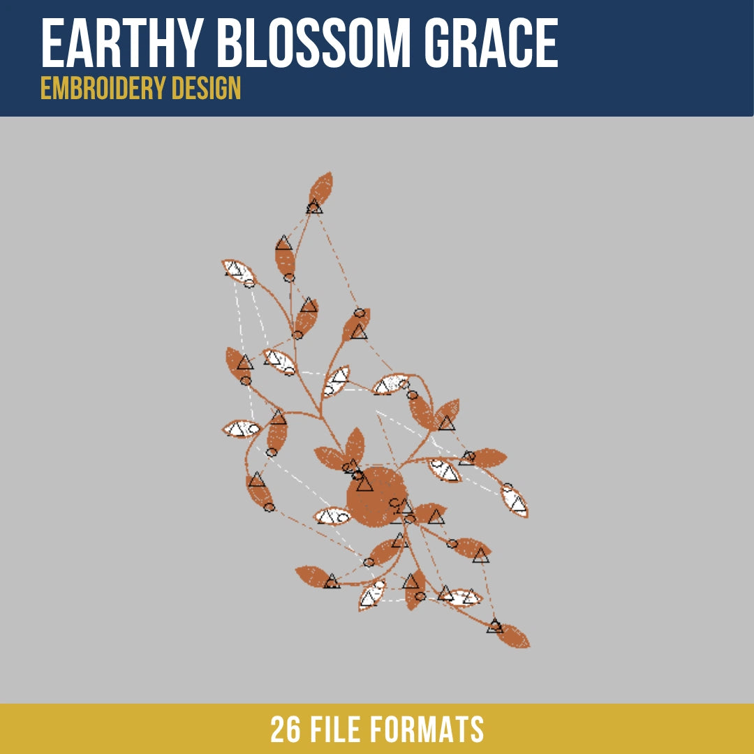Earthy Blossom Grace Embroidery Design