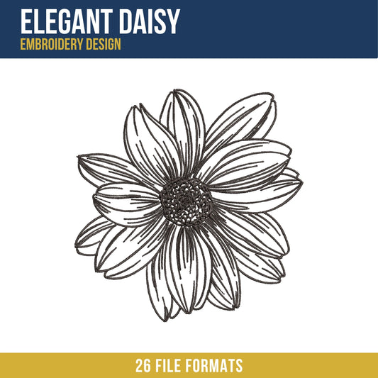 Elegant Daisy Embroidery Design