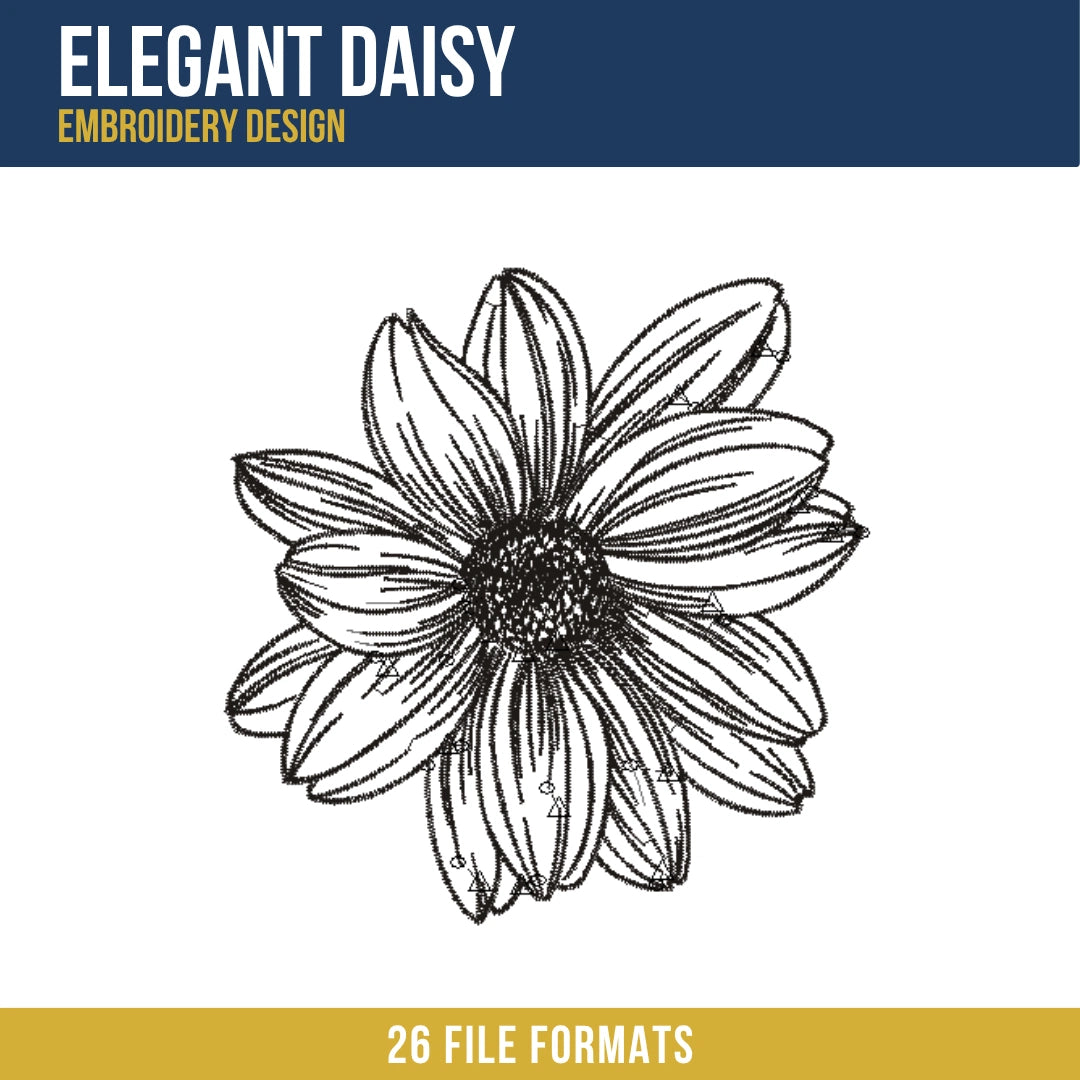 Elegant Daisy Embroidery Design