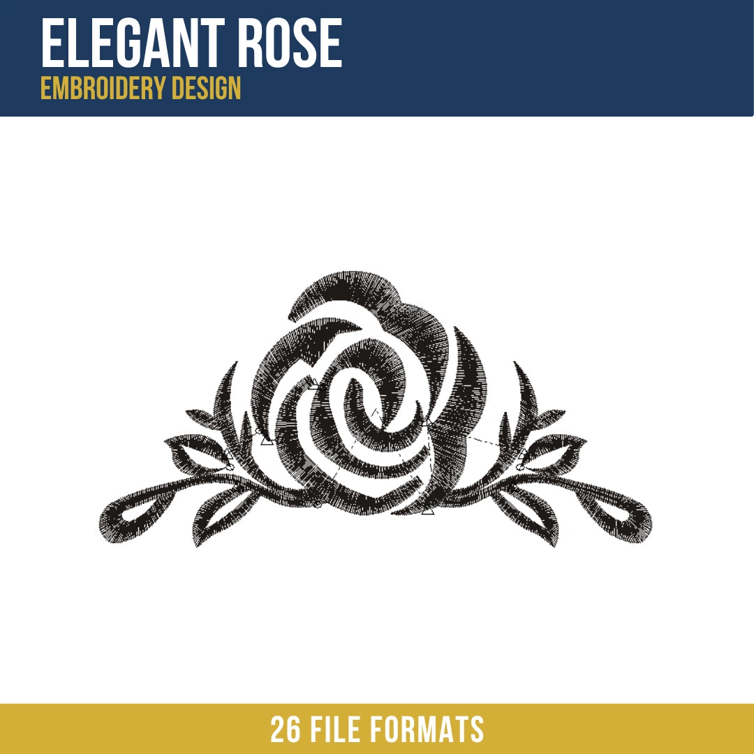 Elegant Rose Embroidery Design
