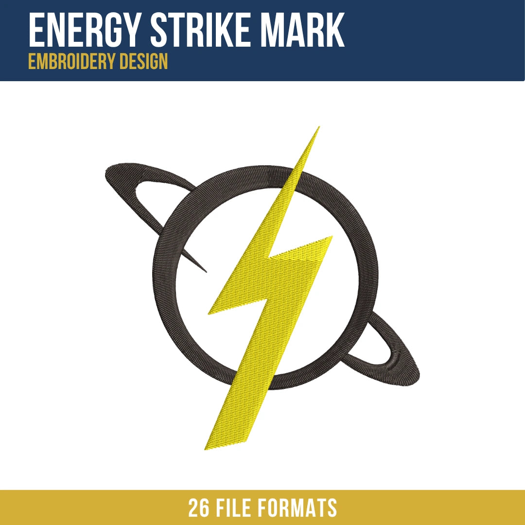 Energy Strike Mark Embroidery Design