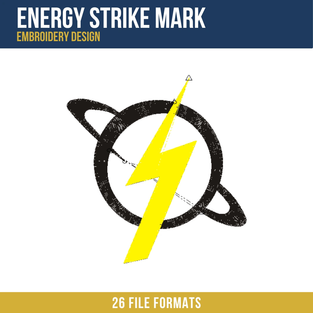 Energy Strike Mark Embroidery Design