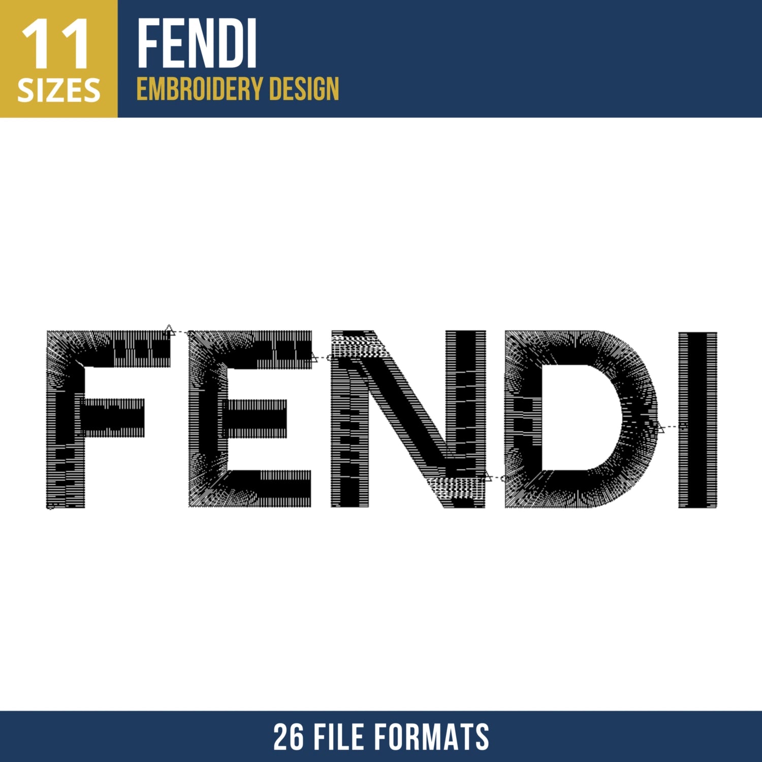 Fendi Logo Embroidery Design