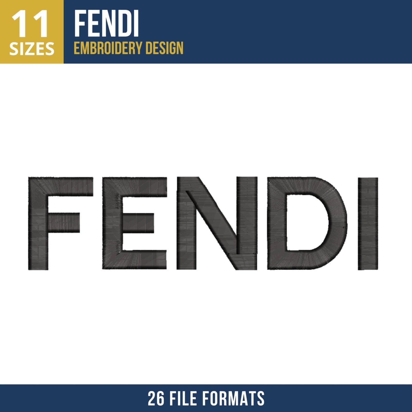 Fendi Logo Embroidery Design