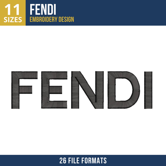Fendi Logo Embroidery Design