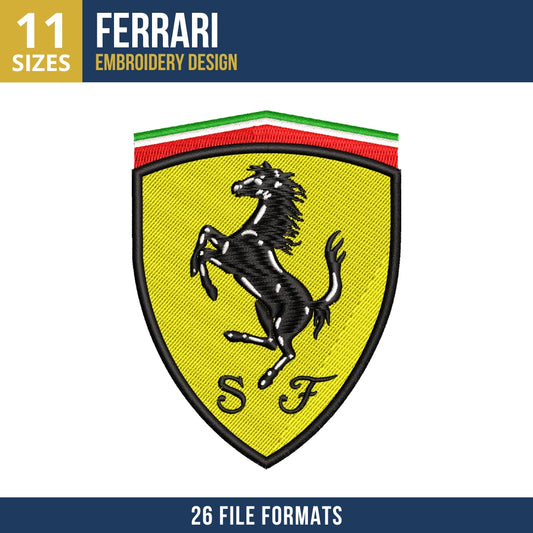 Ferrari Scuderia Shield Embroidery Design