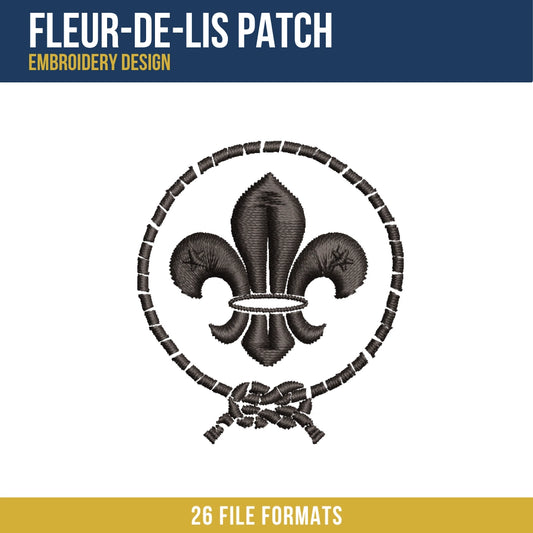 Fleur-de-Lis Patch Embroidery Design
