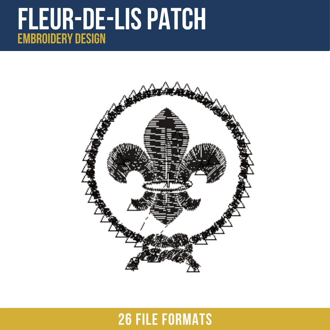 Fleur-de-Lis Patch Embroidery Design